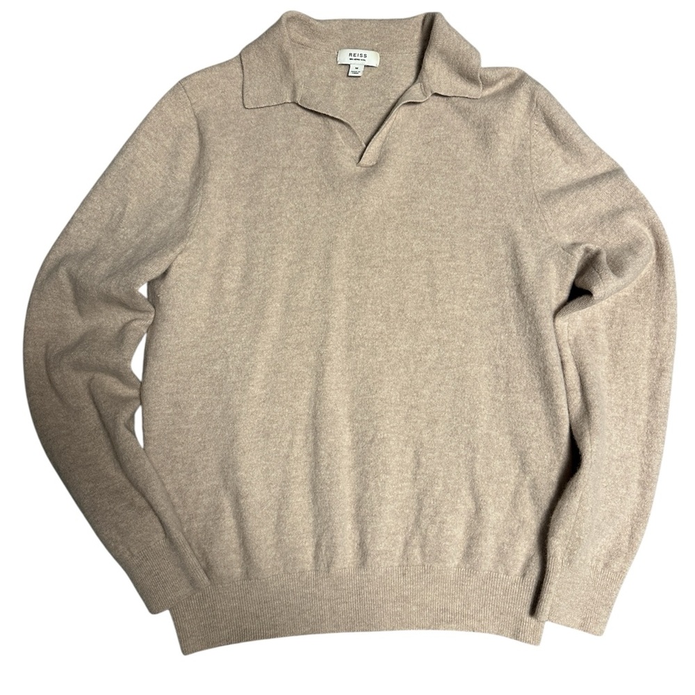 Reiss Light Tan Collared Sweater
